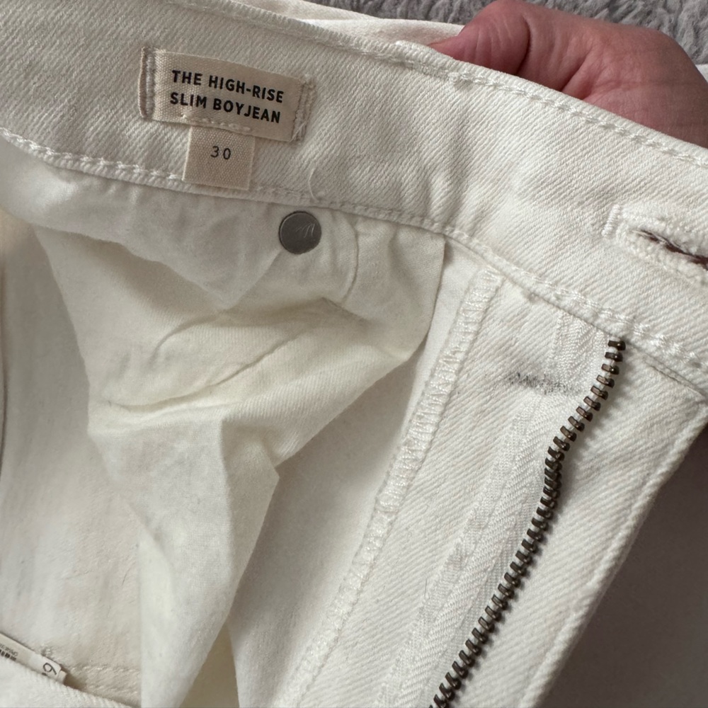 White Madewell Jeans -Slim Boyfriend cut